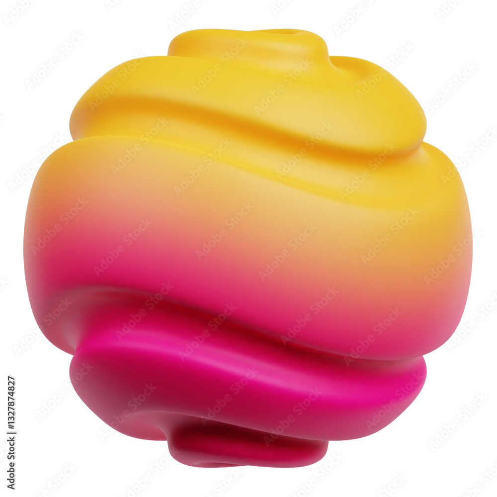 Poster gradient abstract shape 3d icon isolated on the transparent background