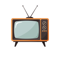 Retro television design in flat style with classic features and vibrant colors vector illustration