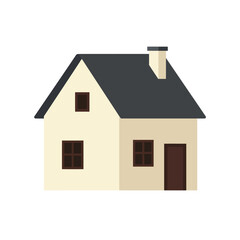 Simple house design in flat style with muted colors and geometric shapes vector illustration