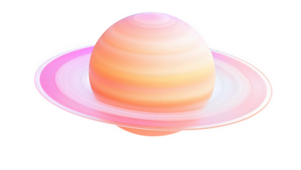 a stylized representation of a planet with rings featuring soft pastel colors and smooth gradients creating a dreamy and abstract cosmic aesthetic