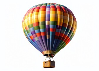 Fototapeta premium Isolated Hot Air Balloon, Aerial View, High-Resolution Stock Photo