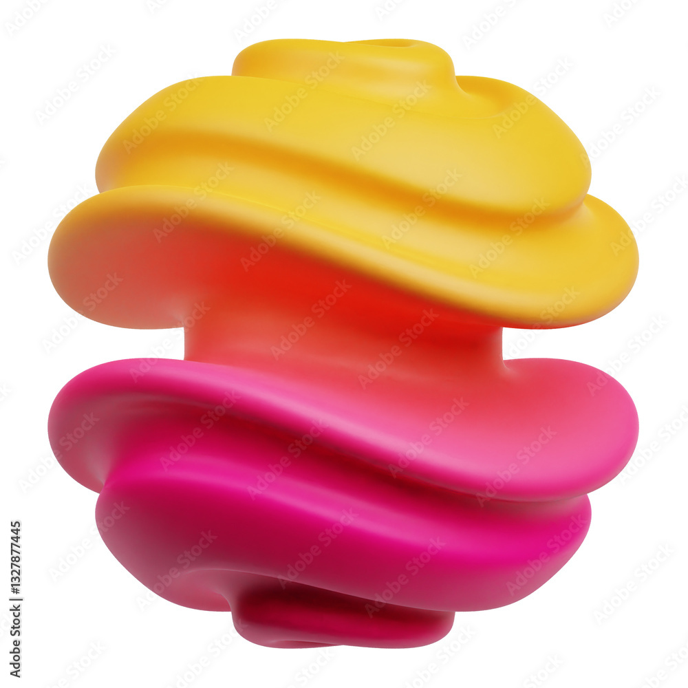 Poster gradient abstract shape 3d icon isolated on the transparent background