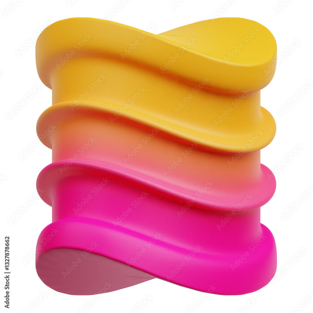 Aufkleber gradient abstract shape 3d icon isolated on the transparent background