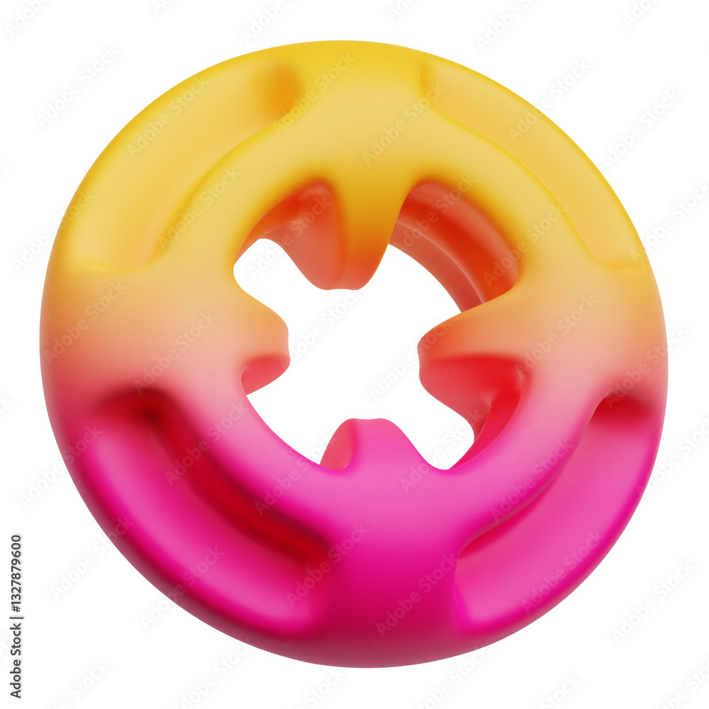 Poster gradient abstract shape 3d icon isolated on the transparent background