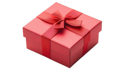 Obraz premium a vibrant red gift box adorned with a matching ribbon symbolizing celebration and generosity it represents the joy of giving and receiving gifts on special occasions