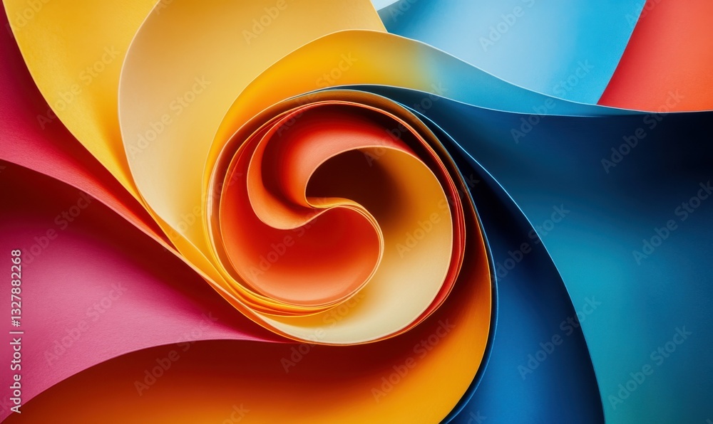 Aufkleber a colorful abstract painting of swirling shapes and gradients, creating a dynamic visual appeal. .