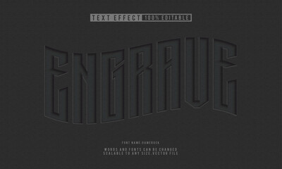 Editable engraved black leather text effect with elegant simplicity. Ideal for sophisticated branding and design projects.