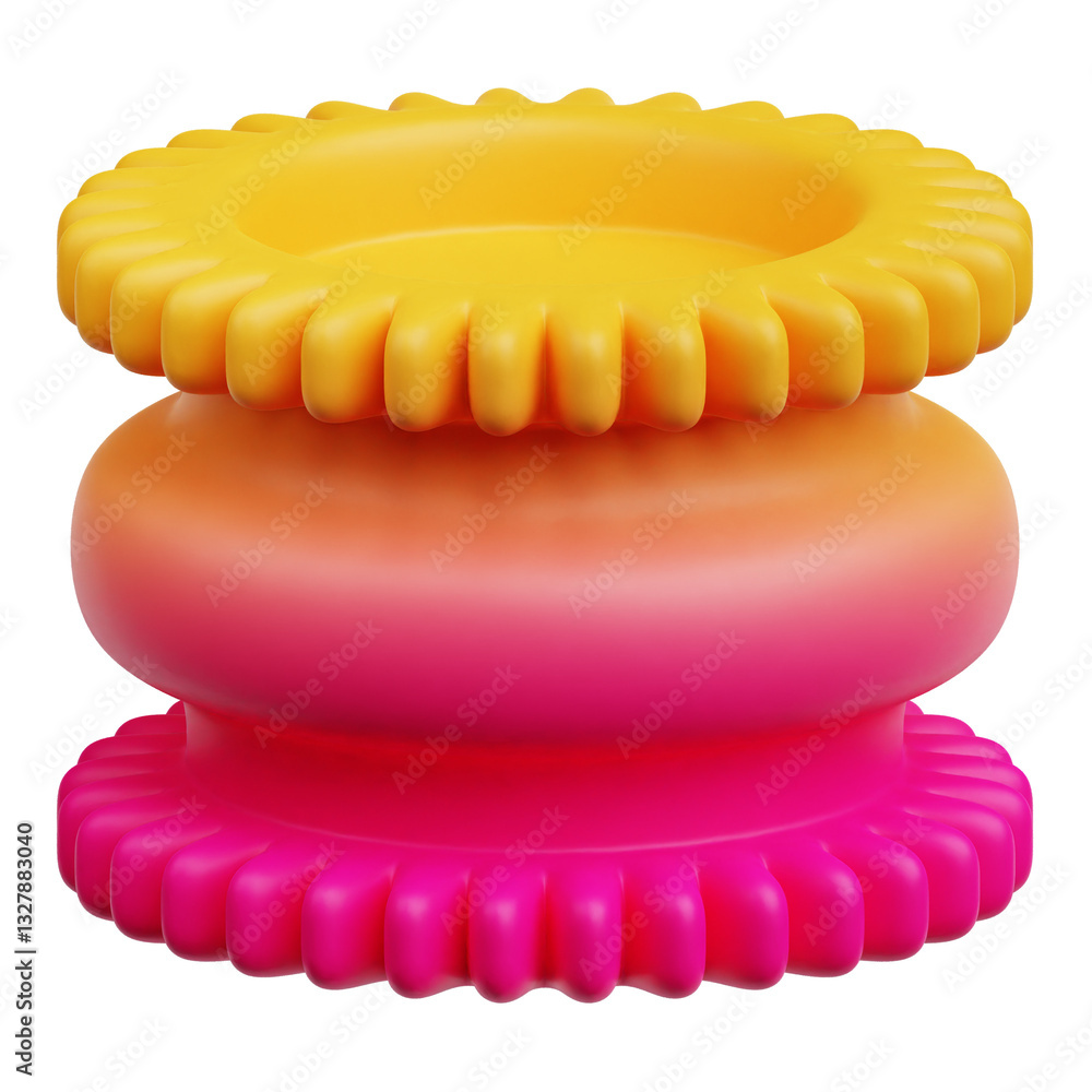 Aufkleber gradient abstract shape 3d icon isolated on the transparent background