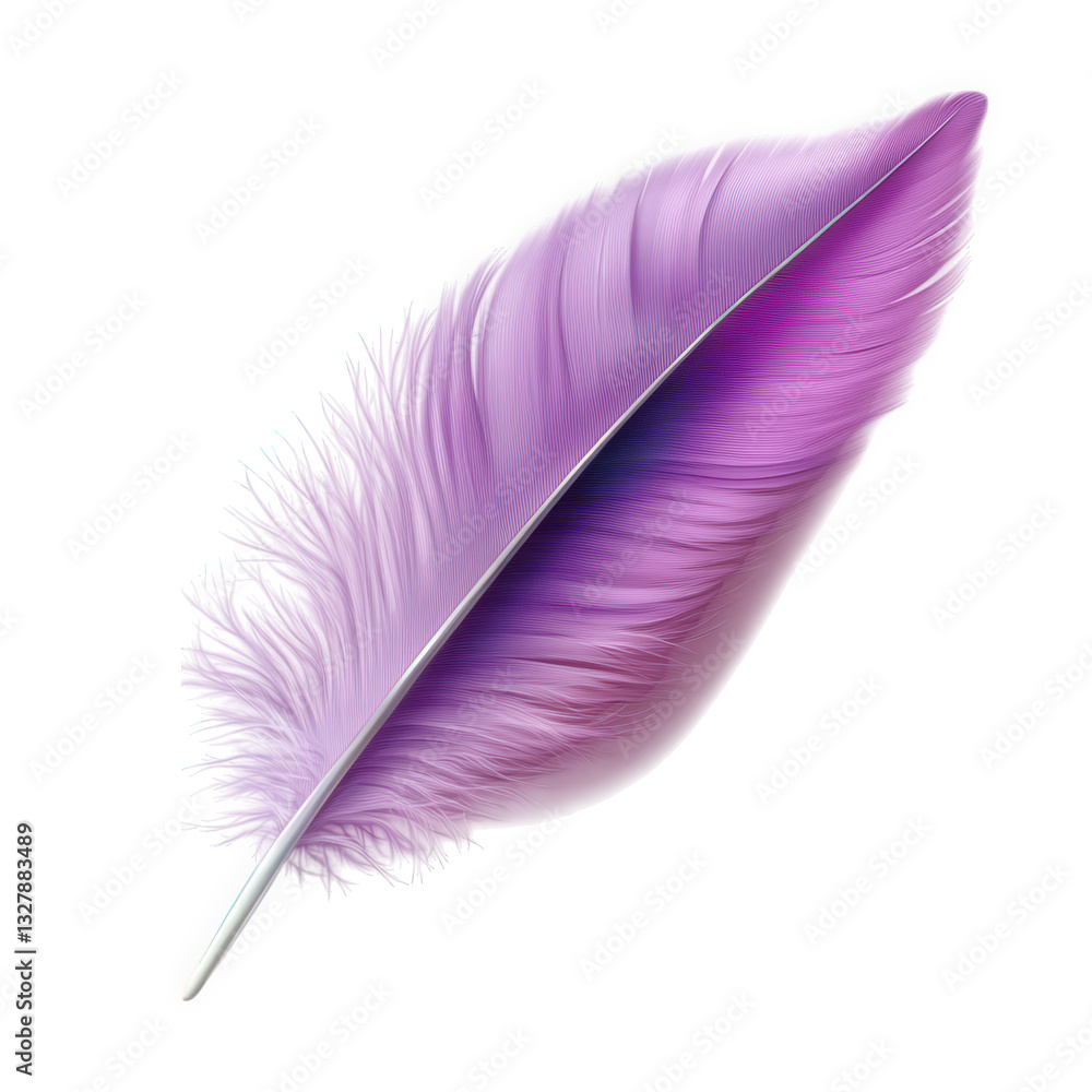 Poster purple feather with delicate soft textures showcasing a blend of light and dark shades that create a