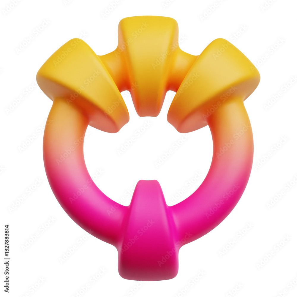 Poster gradient abstract shape 3d icon isolated on the transparent background