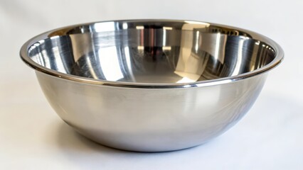 Stainless Steel Mixing Bowl on White Background