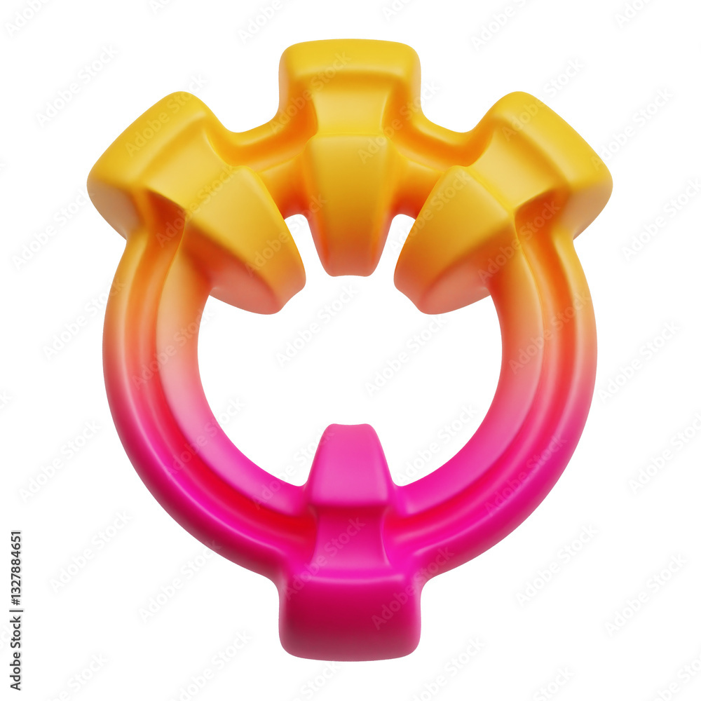 Poster gradient abstract shape 3d icon isolated on the transparent background