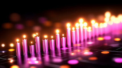 technical financial graph against an abstract backdrop of technology