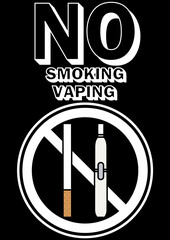 貼り紙看板イラストー禁煙No Smokingー