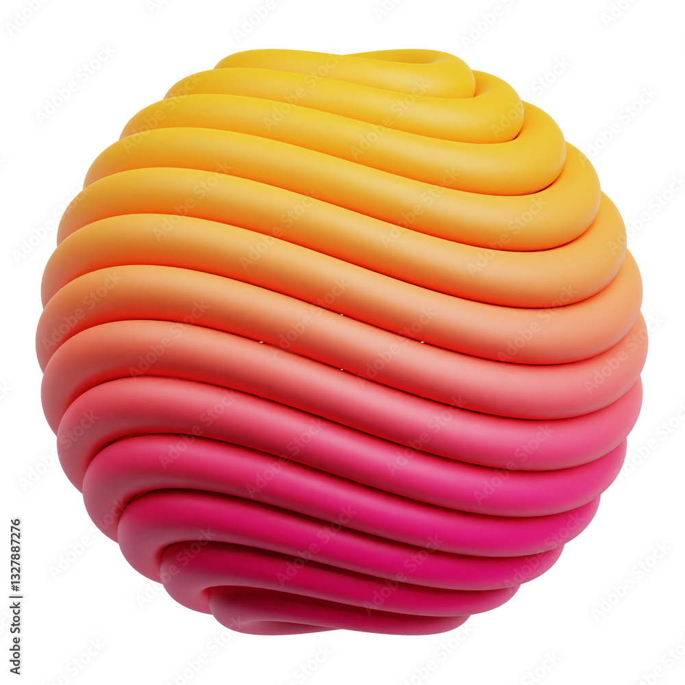 Aufkleber gradient abstract shape 3d icon isolated on the transparent background
