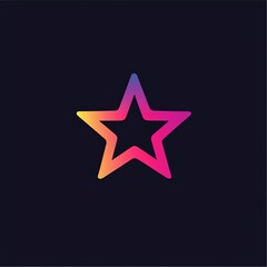 Fototapeta premium A sleek logo design of a simple star icon, minimalist style with solid colors, no logos or additional details included