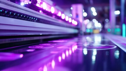 Colorful LED Lights Illuminate a Modern Futuristic Environment