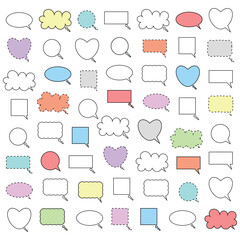 colorful and cute speech bubbles