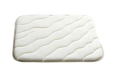 White bedding mattress isolated on transparent white background