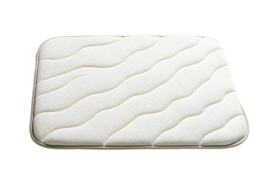 White bedding mattress isolated on transparent white background