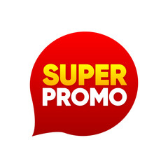 Super Promo. Label for business brand. Badge suitable for promotion product. Vector illustration.