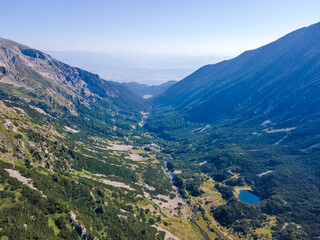 Obraz premium Aerial view of Pirin Mountain near Banderitsa Area, Bulgaria