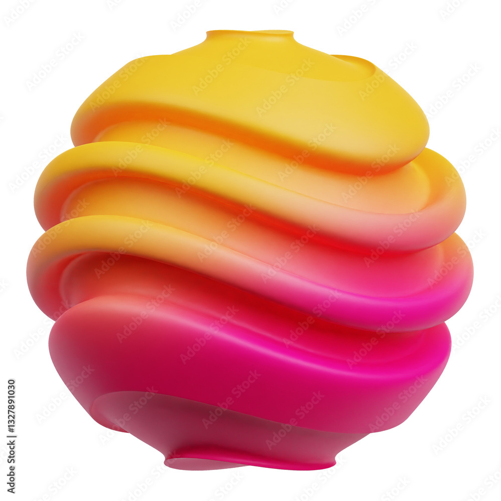 Aufkleber gradient abstract shape 3d icon isolated on the transparent background