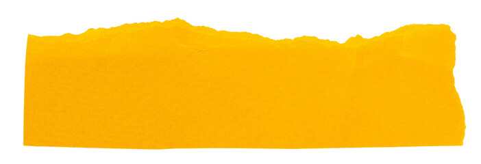 Strip of textured yellow crumpled paper isolated element for scrapbooking