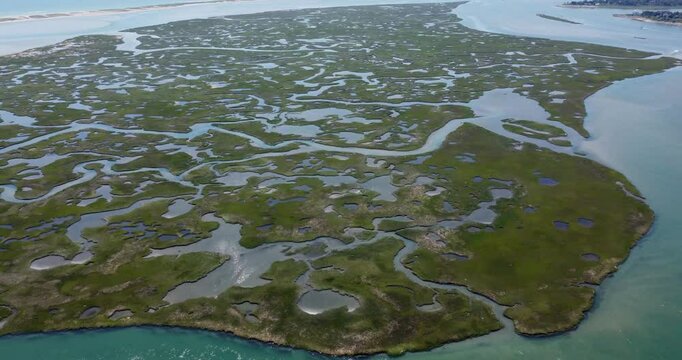 Nauset Marsh Aerial at Eastham, Cape Cod National Seashore
