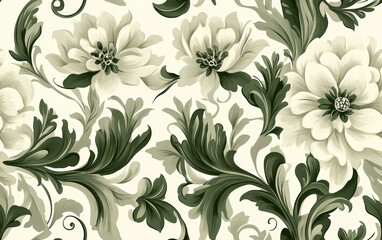 Fototapeta premium Retro style floral texture art background 