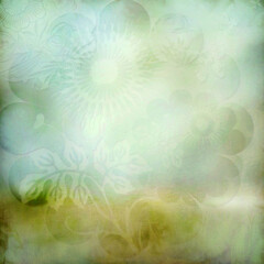 Green pastel floral background with soft blended textures and botanical silhouettes. Ideal for nature-inspired designs and gentle decorative layouts.