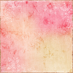Vintage pink and peach gradient background with faint floral sketches. Textured romantic design perfect for invitations, scrapbooking, and soft feminine themes.