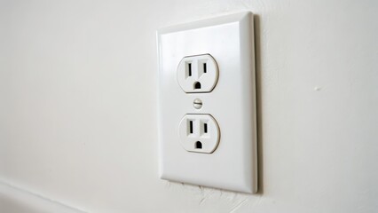 White Electrical Outlet on White Wall