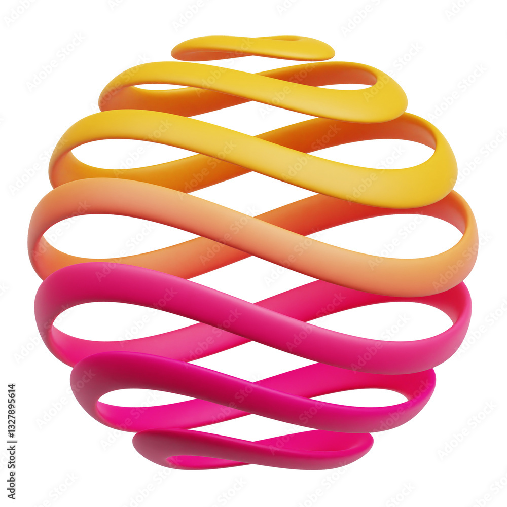 Poster gradient abstract shape 3d icon isolated on the transparent background