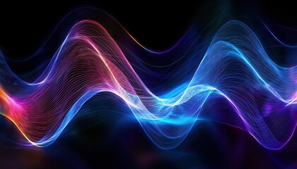 Obraz premium Stunning wave of light radiating with vibrant energy pulses in a futuristic electric atmosphere