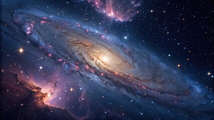 Obraz premium Mesmerizing spiral galaxy with brilliant swirls of stars and cosmic energy capturing the universe's depth