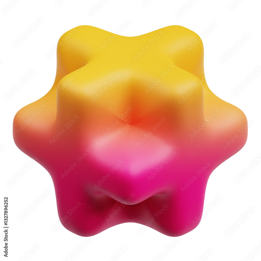Poster gradient abstract shape 3d icon isolated on the transparent background