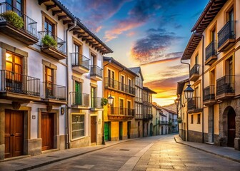 Fototapeta premium Laguardia, Alava, Spain: Minimalist Main Street View - Charming Spanish Village