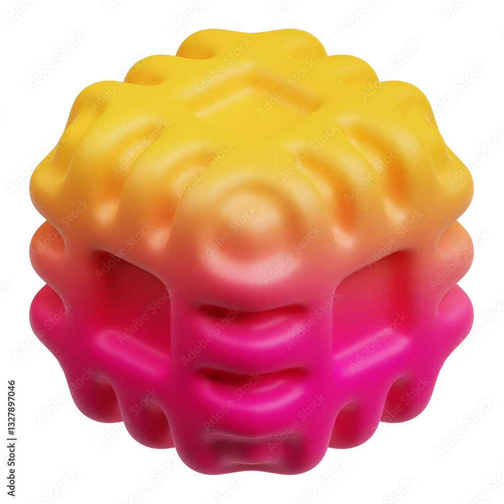 Poster gradient abstract shape 3d icon isolated on the transparent background