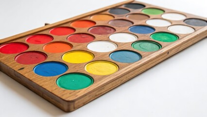 Naklejka premium Watercolor Paint Set on White Background