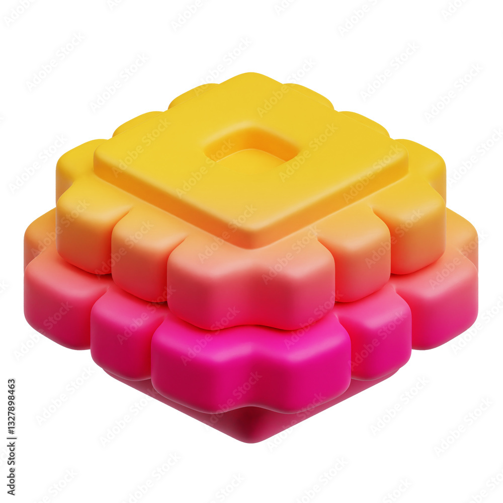 Poster gradient abstract shape 3d icon isolated on the transparent background
