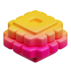gradient abstract shape 3d icon isolated on the transparent background