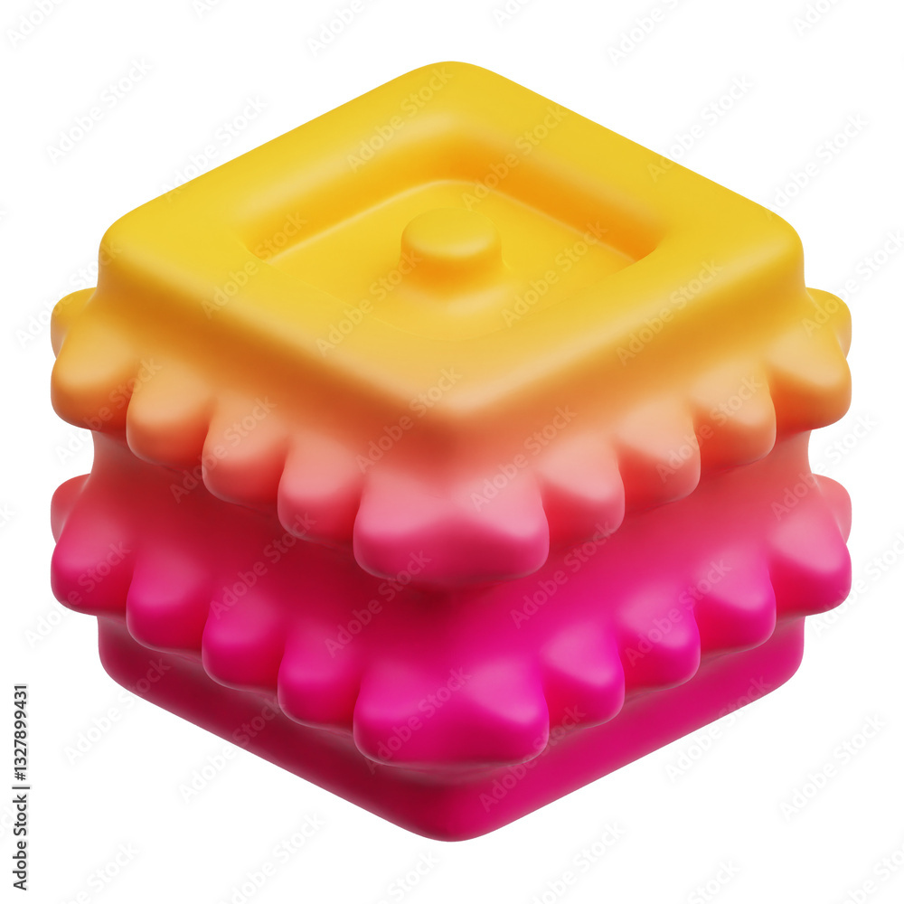 Poster gradient abstract shape 3d icon isolated on the transparent background