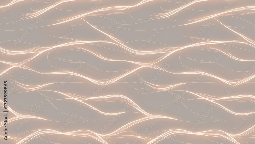 Poster abstract pattern of wavy lines representing neural connections and flow of energy in digital space