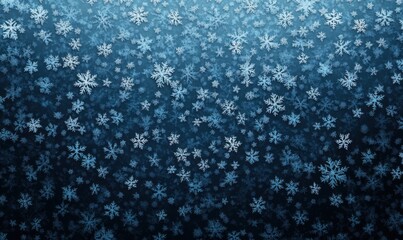 Obraz premium Falling snowflakes on blue background, winter holiday backdrop