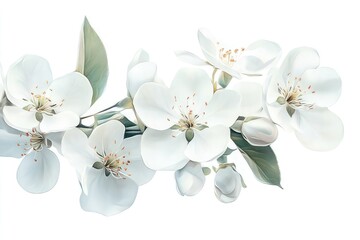 white flowers on white background