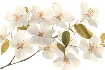 cherry blossom on white