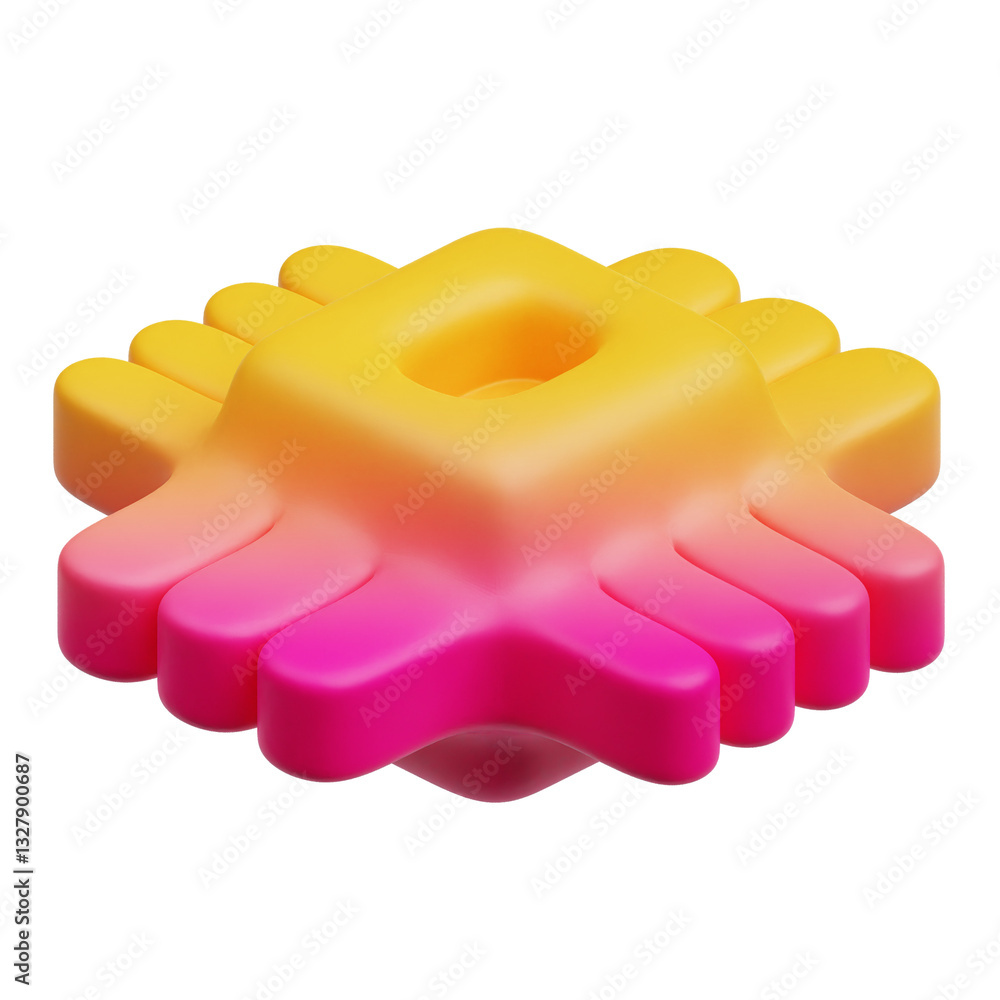 Poster gradient abstract shape 3d icon isolated on the transparent background