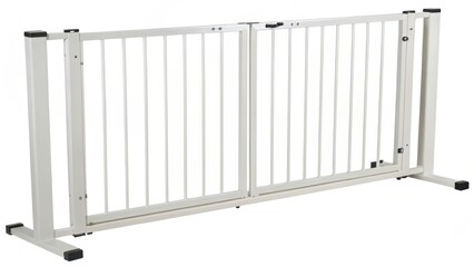 White Metal Baby Gate on White Background