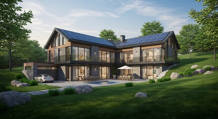 Obraz premium 3d rendering of modern cozy house